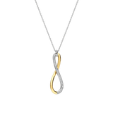 two tone cz pendant necklace