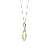 two tone cz pendant necklace