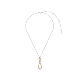 two tone cz pendant necklace