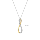 two tone cz pendant necklace