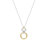 two tone cz pendant necklace