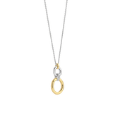 two tone cz pendant necklace