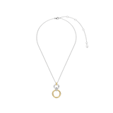 two tone cz pendant necklace