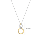 two tone cz pendant necklace