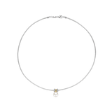 two tone cz pearl necklace