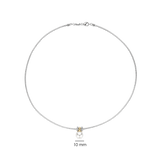 two tone cz pearl necklace