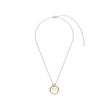 two tone cz pearl pendant necklace