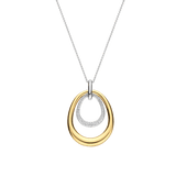 two tone cz pendant necklace