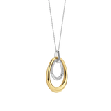 two tone cz pendant necklace