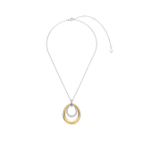 two tone cz pendant necklace