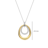 two tone cz pendant necklace