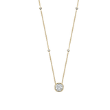 gold oval cz stones necklace