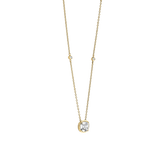 gold oval cz stones necklace