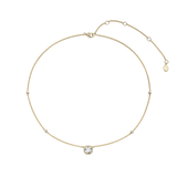 gold oval cz stones necklace