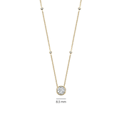 gold oval cz stones necklace