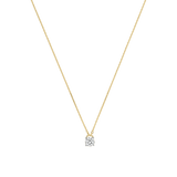 gold necklace with round cz stone pendant