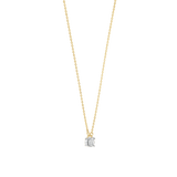 gold necklace with round cz stone pendant