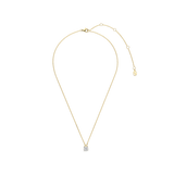 gold necklace with round cz stone pendant