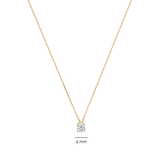 gold necklace with round cz stone pendant