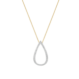 gold chain with silver drop cz pendant