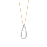 gold chain with silver drop cz pendant