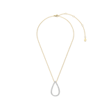 gold chain with silver drop cz pendant