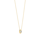 yellow gold oval cz pendant necklace