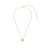 yellow gold oval cz pendant necklace