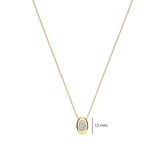 yellow gold oval cz pendant necklace