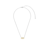 two tone necklace with cz pendant