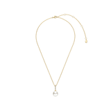Yellow gold necklace with cz pearl pendant