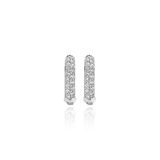 TI SENTO earrings are made from rhodium plated sterling silver and pavé set with brilliant-cut cubic zirconias laid out in two rows