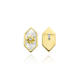 ti sento milano cz cubic zirconia stones mother of pearl yellow gold stud earrings