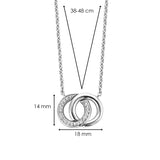  necklace by TI SENTO has a pendant with 2 entwined circles cz