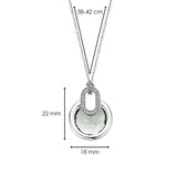  TI SENTO necklace is made of rhodium plated sterling silver. The pendant has a transparent green crystal as well as pavé-set zirconias 