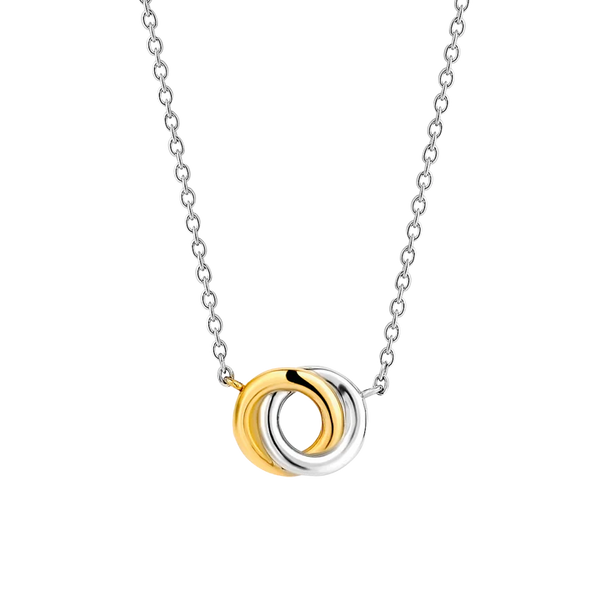 TI SENTO silver necklace connects yellow-gold plating