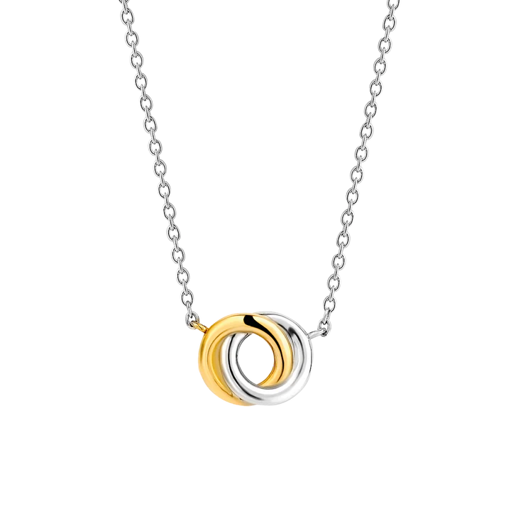 TI SENTO silver necklace connects yellow-gold plating