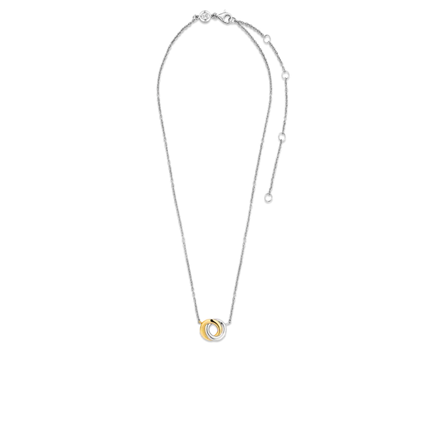 TI SENTO silver necklace connects yellow-gold plating