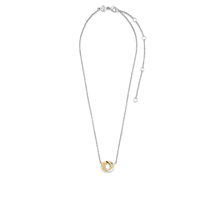 TI SENTO silver necklace connects yellow-gold plating
