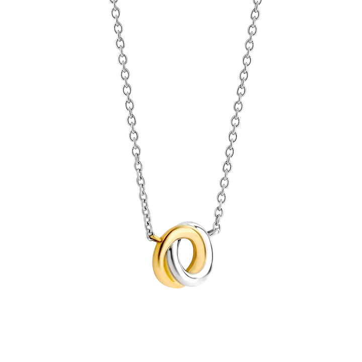 TI SENTO silver necklace connects yellow-gold plating