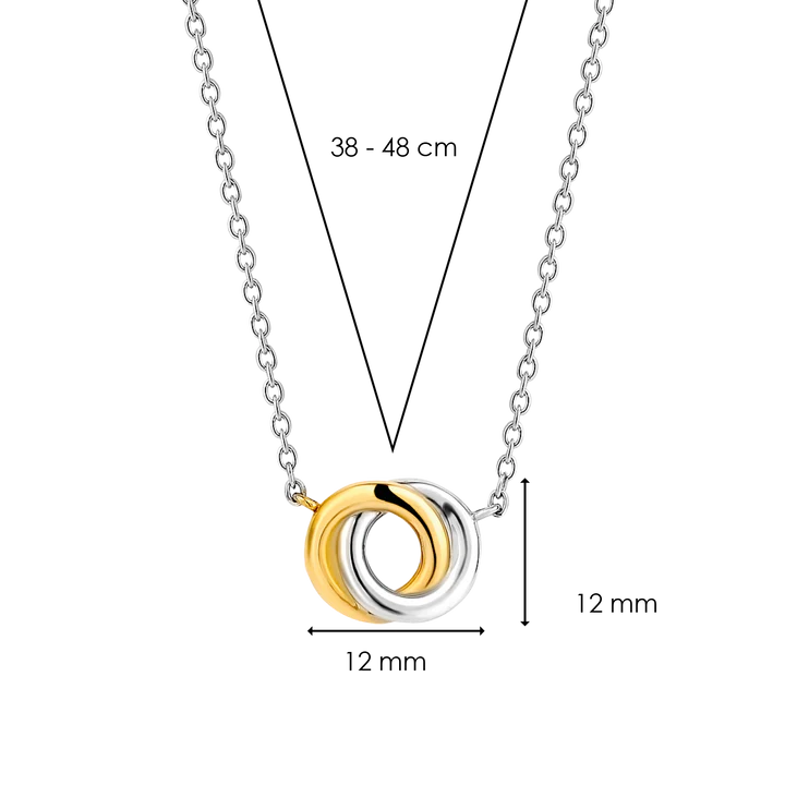 TI SENTO silver necklace connects yellow-gold plating