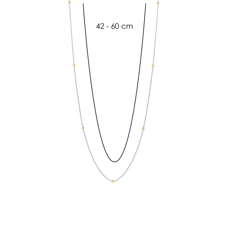  yellow-gold plated stones of this TI SENTO silver necklace are linked together by silver radiance