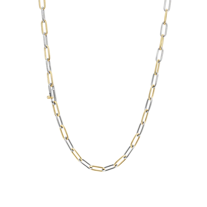 TI SENTO gold-plated silver Necklace. The signature closed-forever links interlock