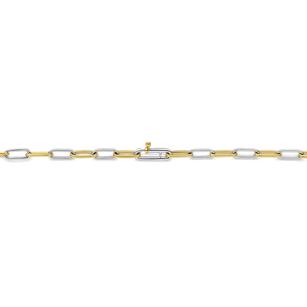 TI SENTO gold-plated silver Necklace. The signature closed-forever links interlock