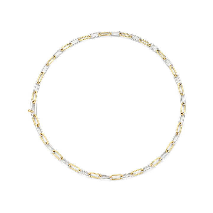 TI SENTO gold-plated silver Necklace. The signature closed-forever links interlock