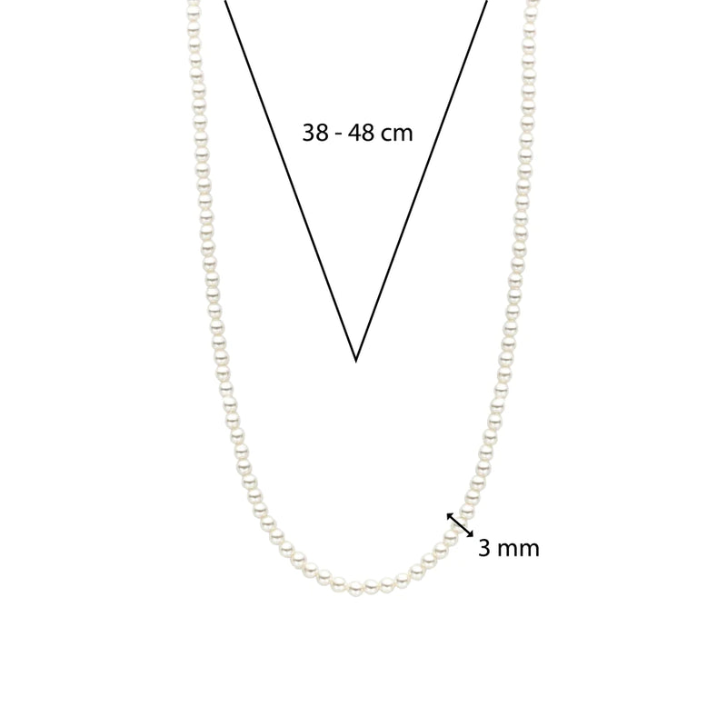 TI SENTO pearl silver necklace flaunts a stream of lustrous white pearls