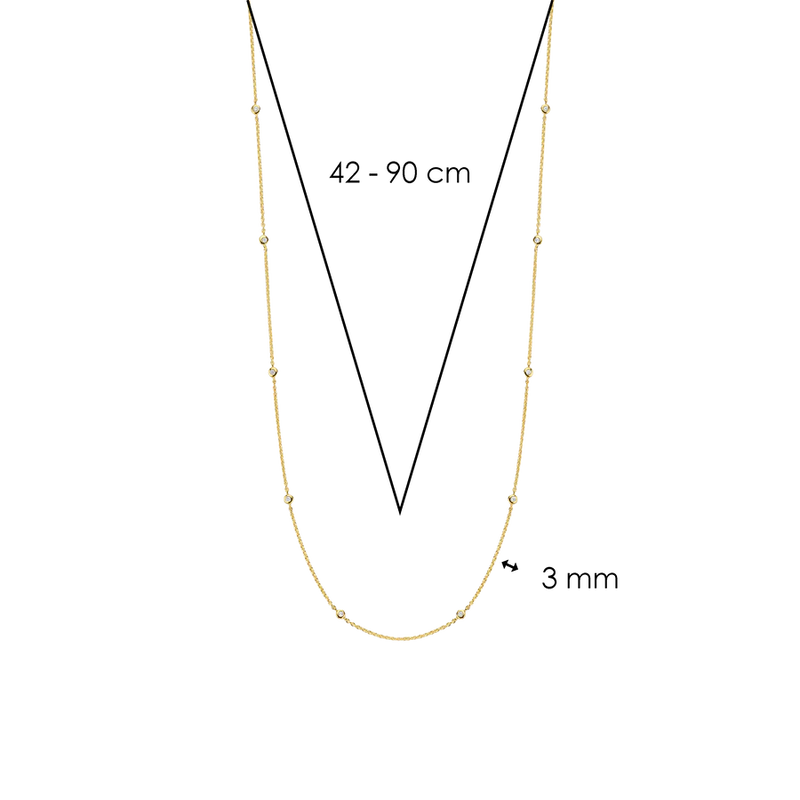 ti sento milano cz cubic zirconia yellow gold necklace