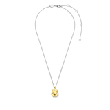 TI SENTO gold-plated silver nugget necklace features mother of pearl doublets handset on its round pendant