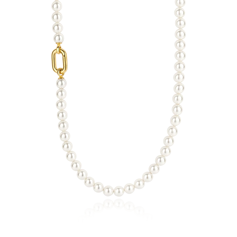 ti sento milano yellow gold pearl necklace