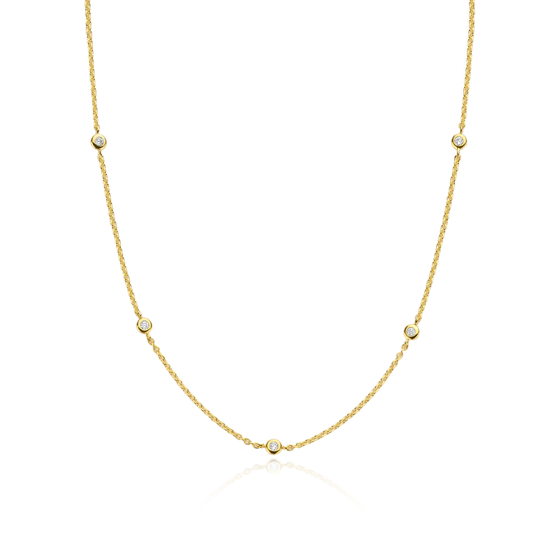 ti sento milano cz cubic zirconia yellow gold necklace